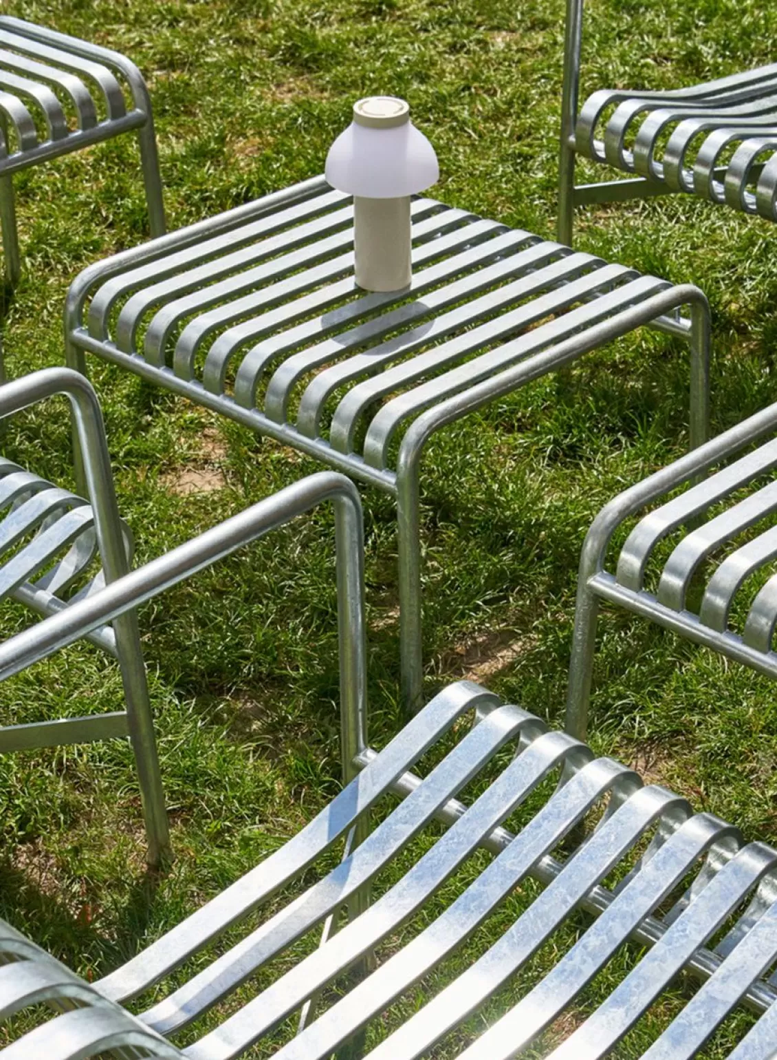 SUSAN BIJL Palissade Ottoman, Galvanised Steel - Hay Hot