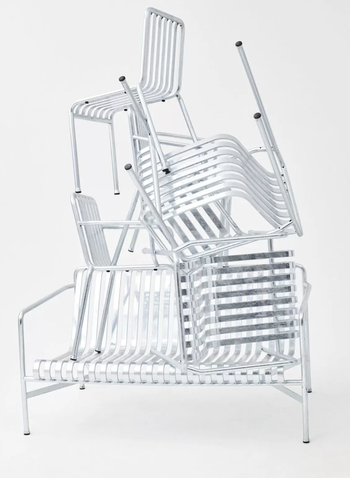 SUSAN BIJL Palissade Ottoman, Galvanised Steel - Hay Hot