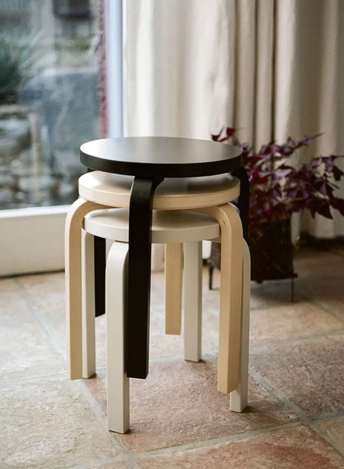 SUSAN BIJL Stool 60, Legs Birch, Seat Birch -Artek Clearance