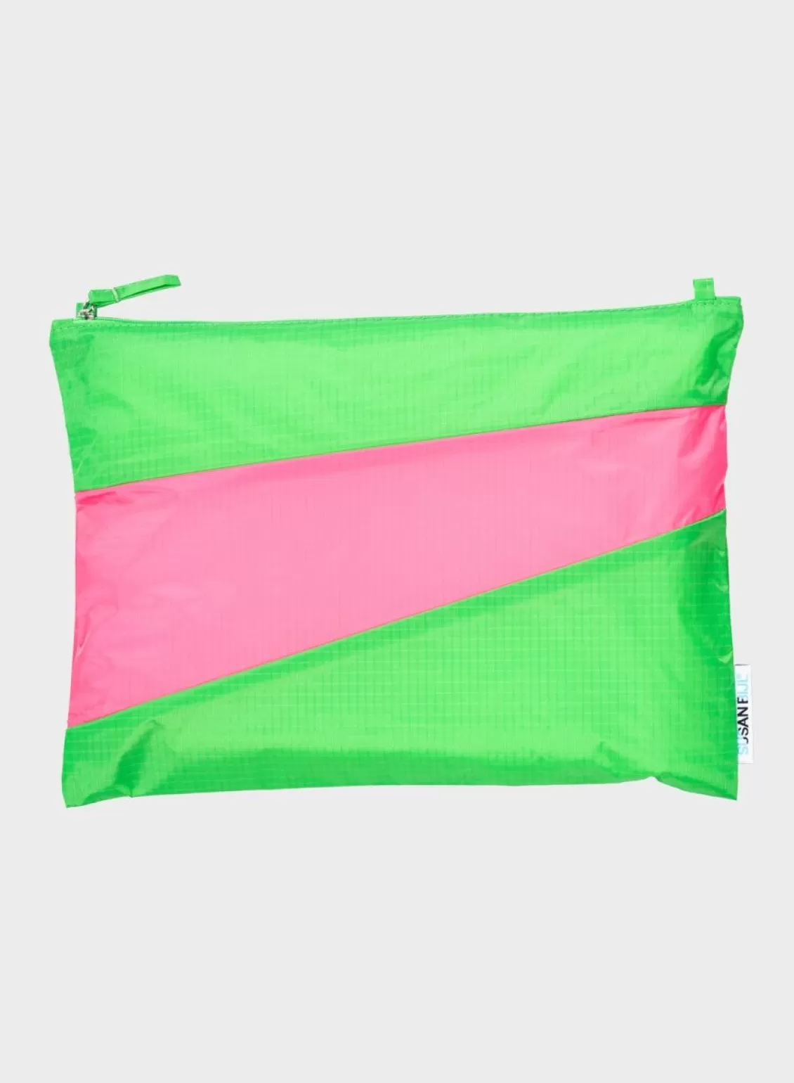 SUSAN BIJL The New Pouch Greenscreen & Fluo Pink Large Fashion