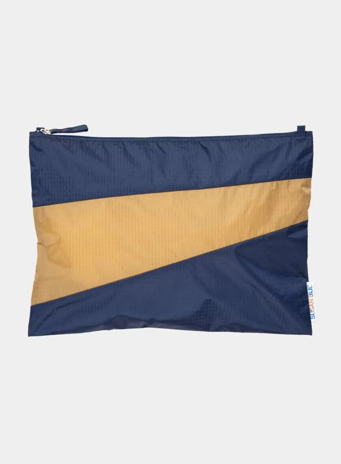 SUSAN BIJL The New Pouch Navy & Camel Large Sale