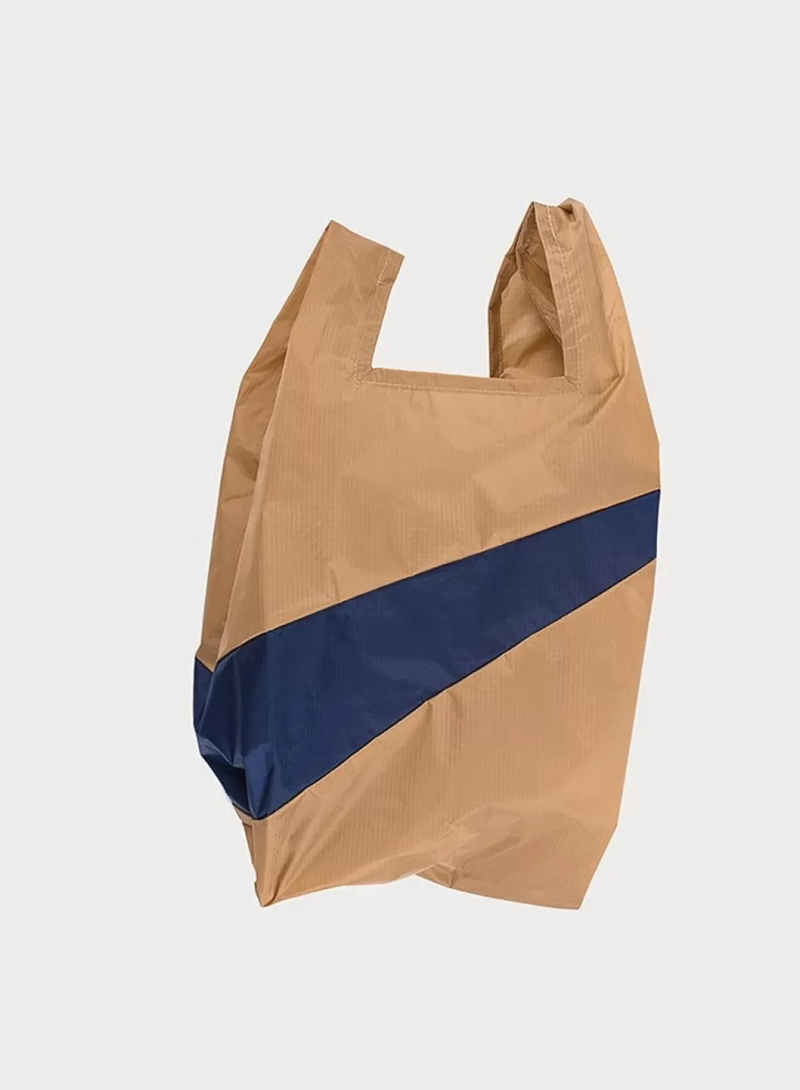 SUSAN BIJL The New Shopping Bag Camel & Navy Medium Flash Sale