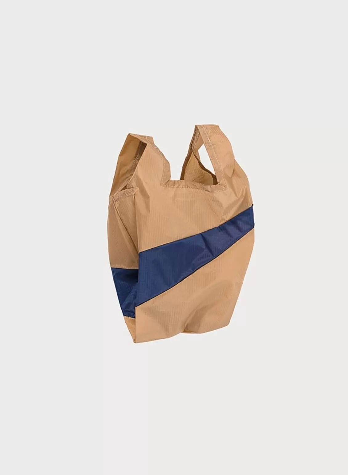 SUSAN BIJL The New Shopping Bag Camel & Navy Small Cheap