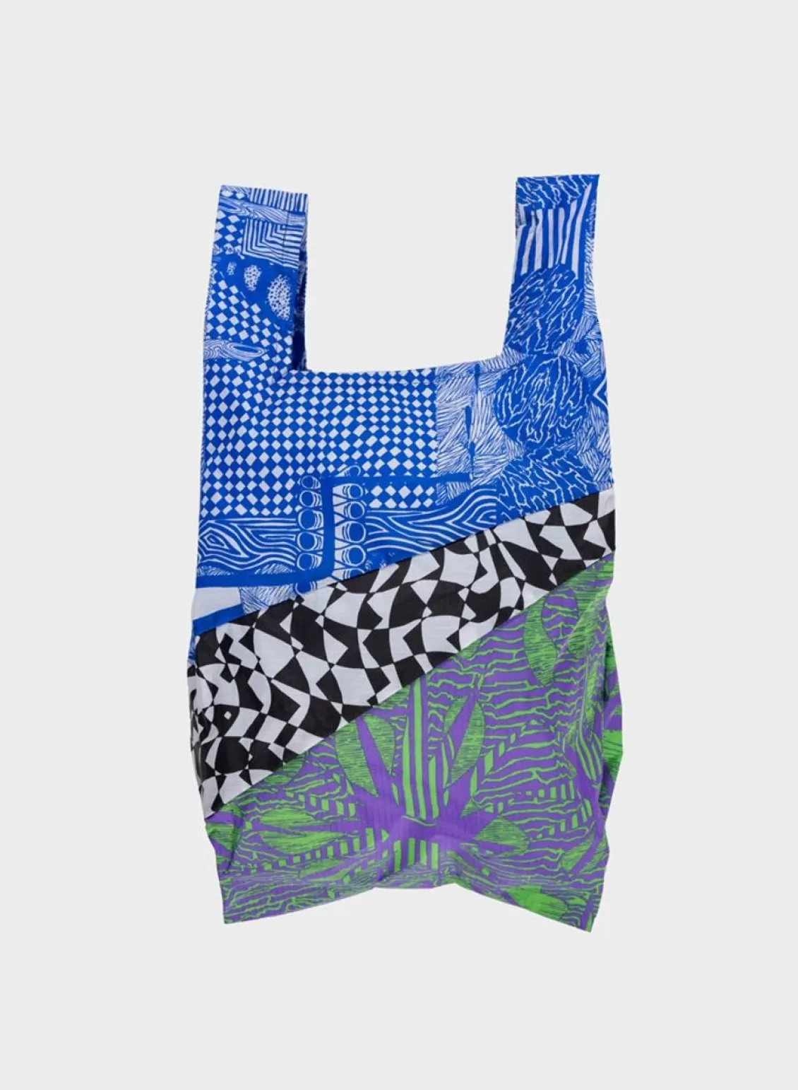 SUSAN BIJL The New Shopping Bag Endless Smoking Croissant Blue Medium Clearance