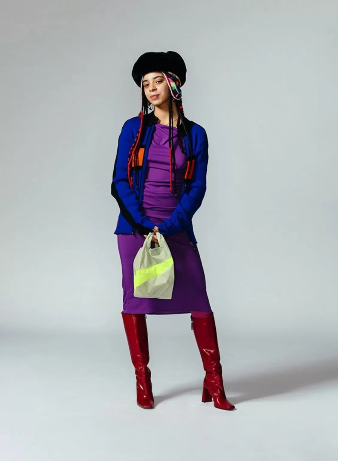 SUSAN BIJL The New Shopping Bag Pistachio & Fluo Yellow Small Best Sale