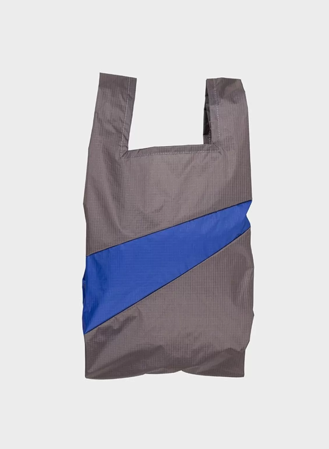 SUSAN BIJL The New Shopping Bag Warm Grey & Electric Blue Medium Clearance